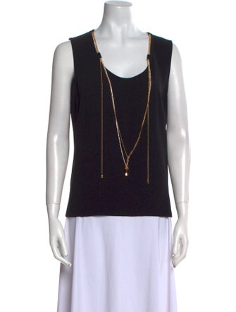 St. John Scoop Neck Sleeveless Top