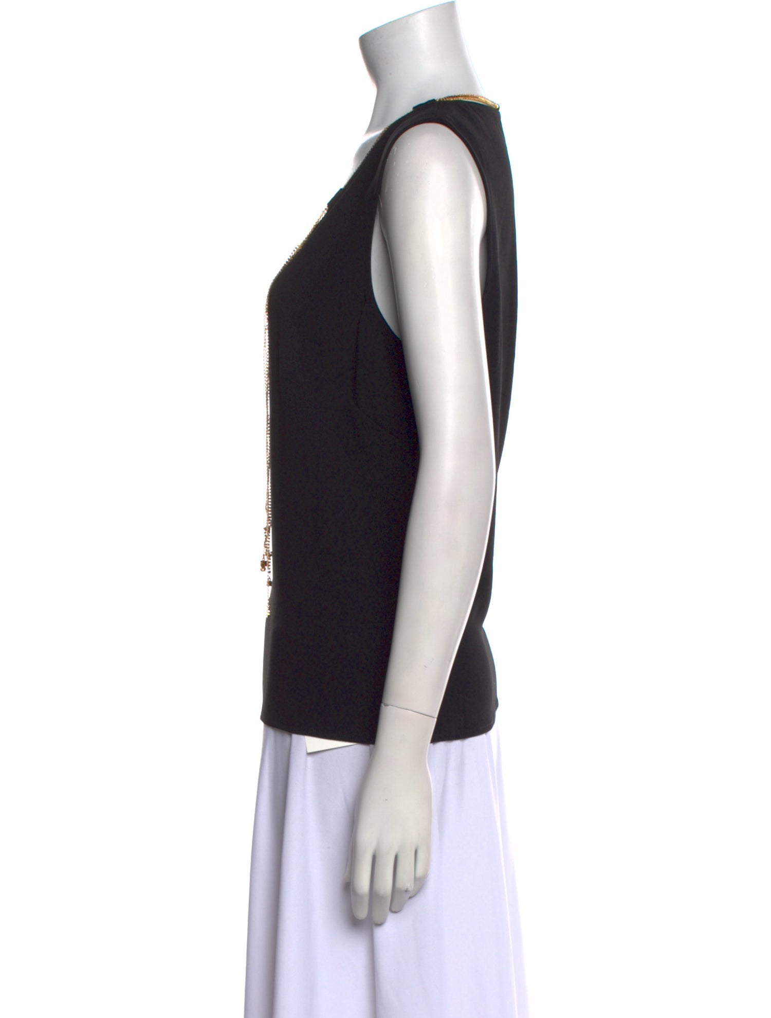 St. John Scoop Neck Sleeveless Top