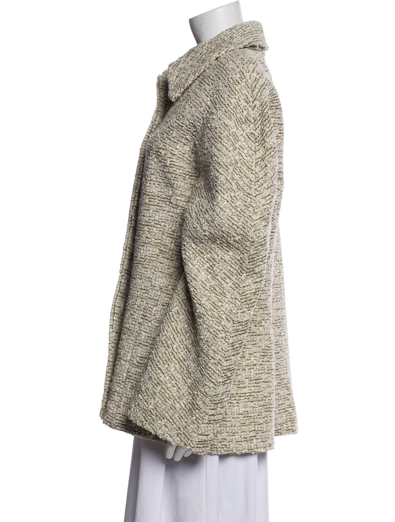 St. John Tweed Pattern Faux Fur Jacket w/ Tags