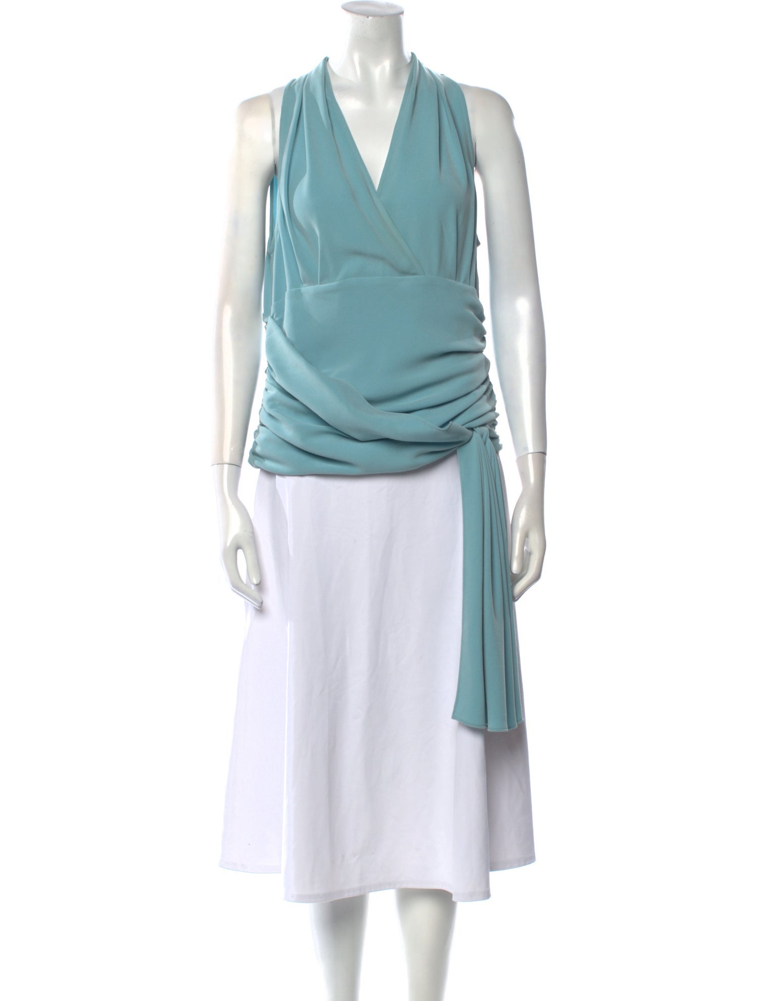 St. John Cowl Neck Sleeveless Tunic