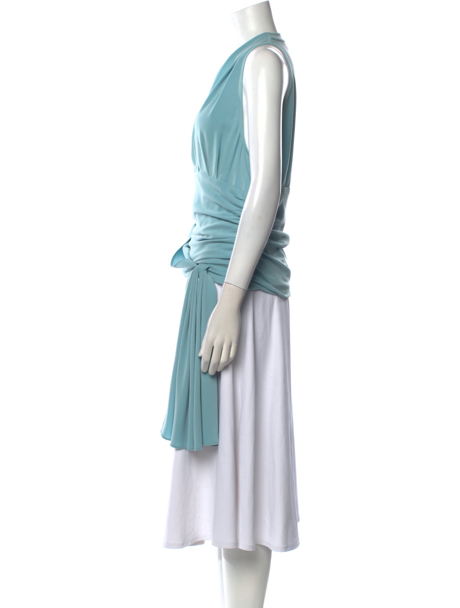 St. John Cowl Neck Sleeveless Tunic