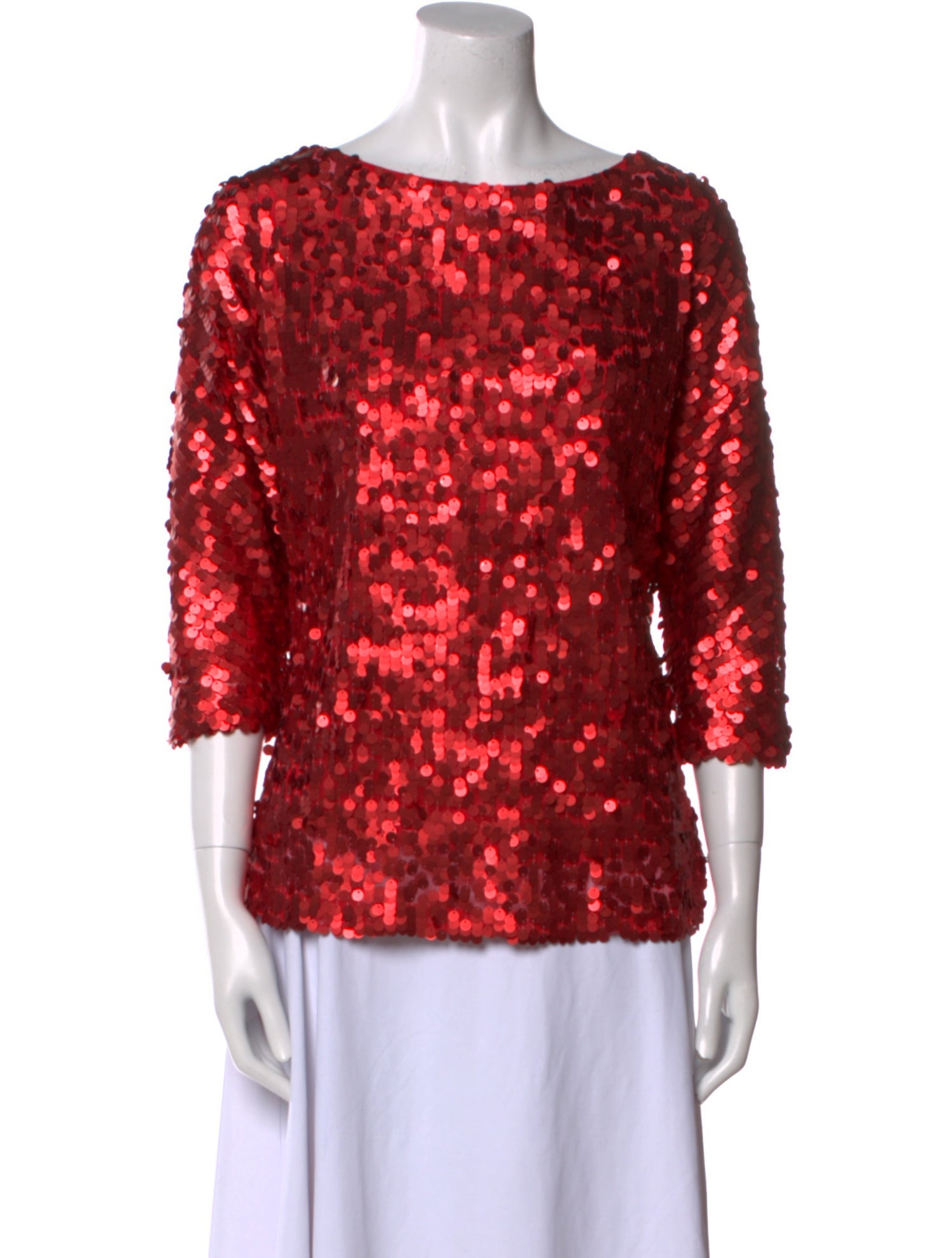 St. John Patterned Bateau Neckline Blouse w/ Tags