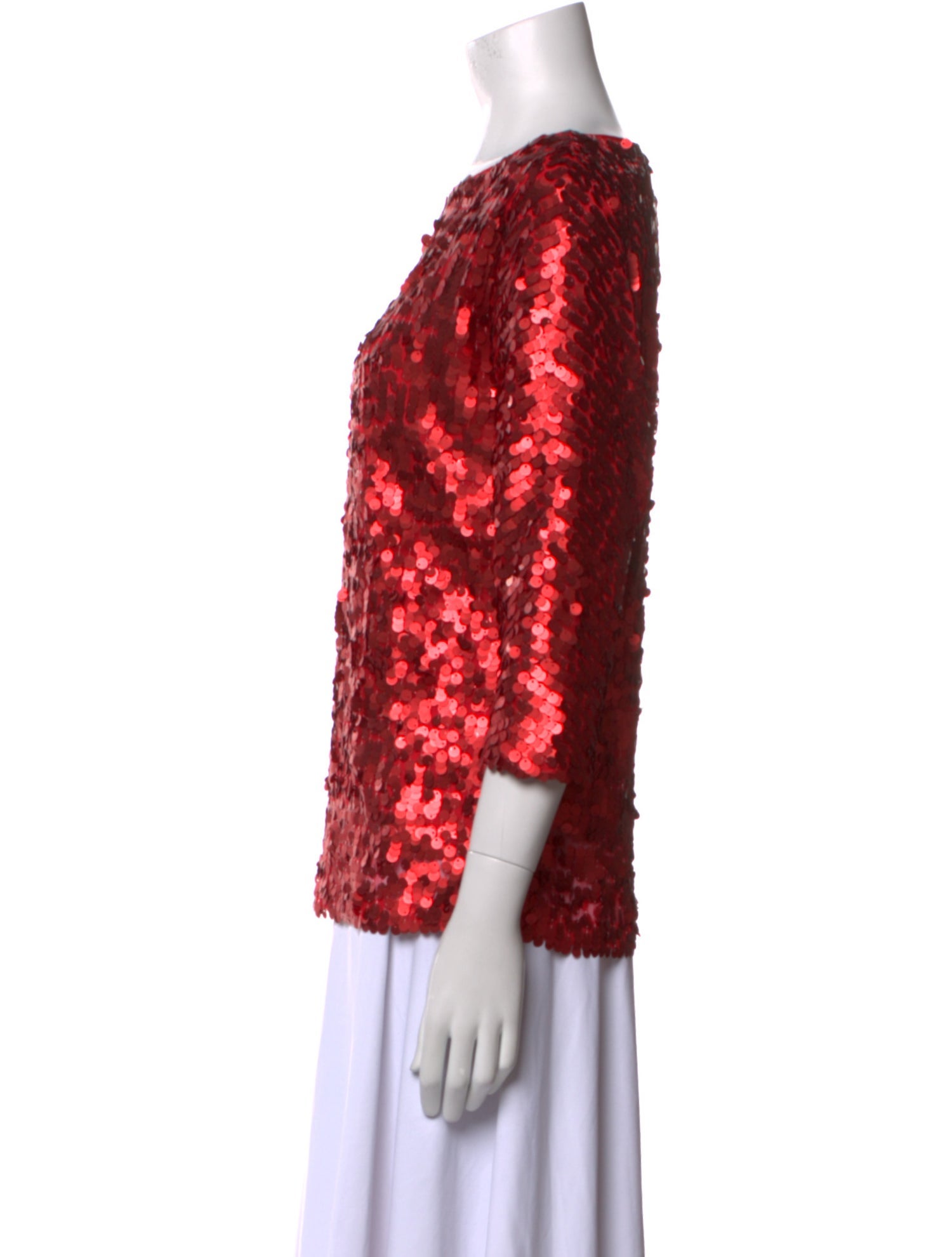 St. John Patterned Bateau Neckline Blouse w/ Tags