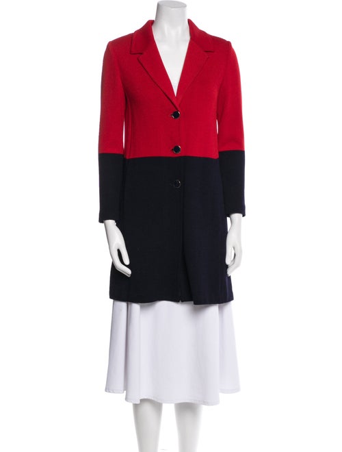 St. John Wool Colorblock Pattern Coat