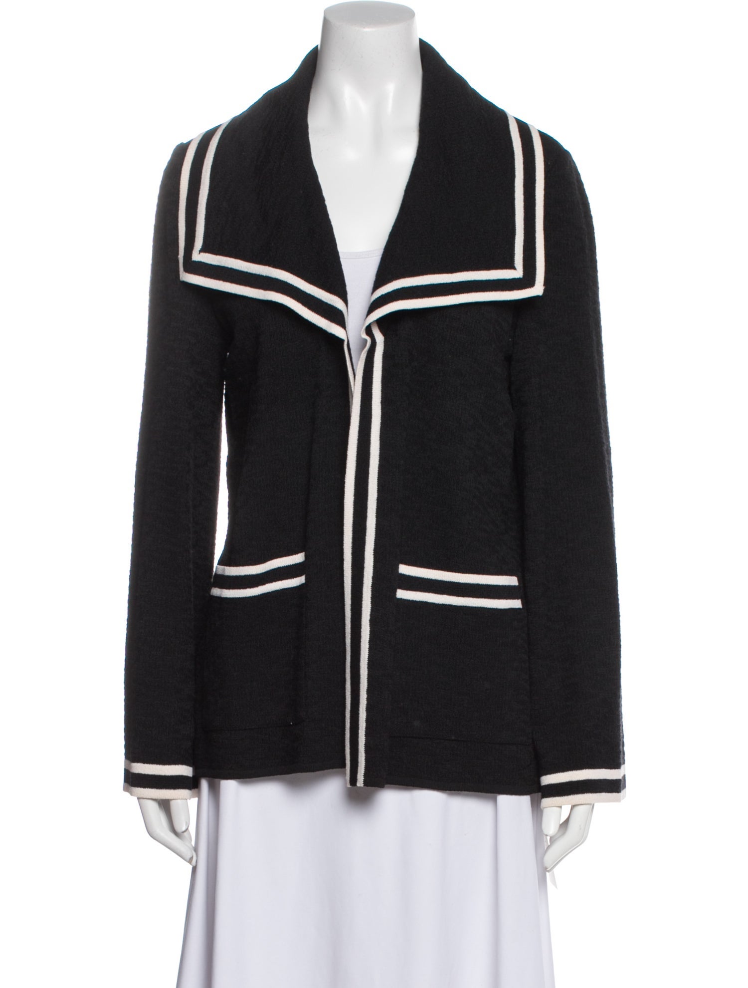 St. John Wool Striped Jacket - Black Jackets, Clothing - STJ315784 ...