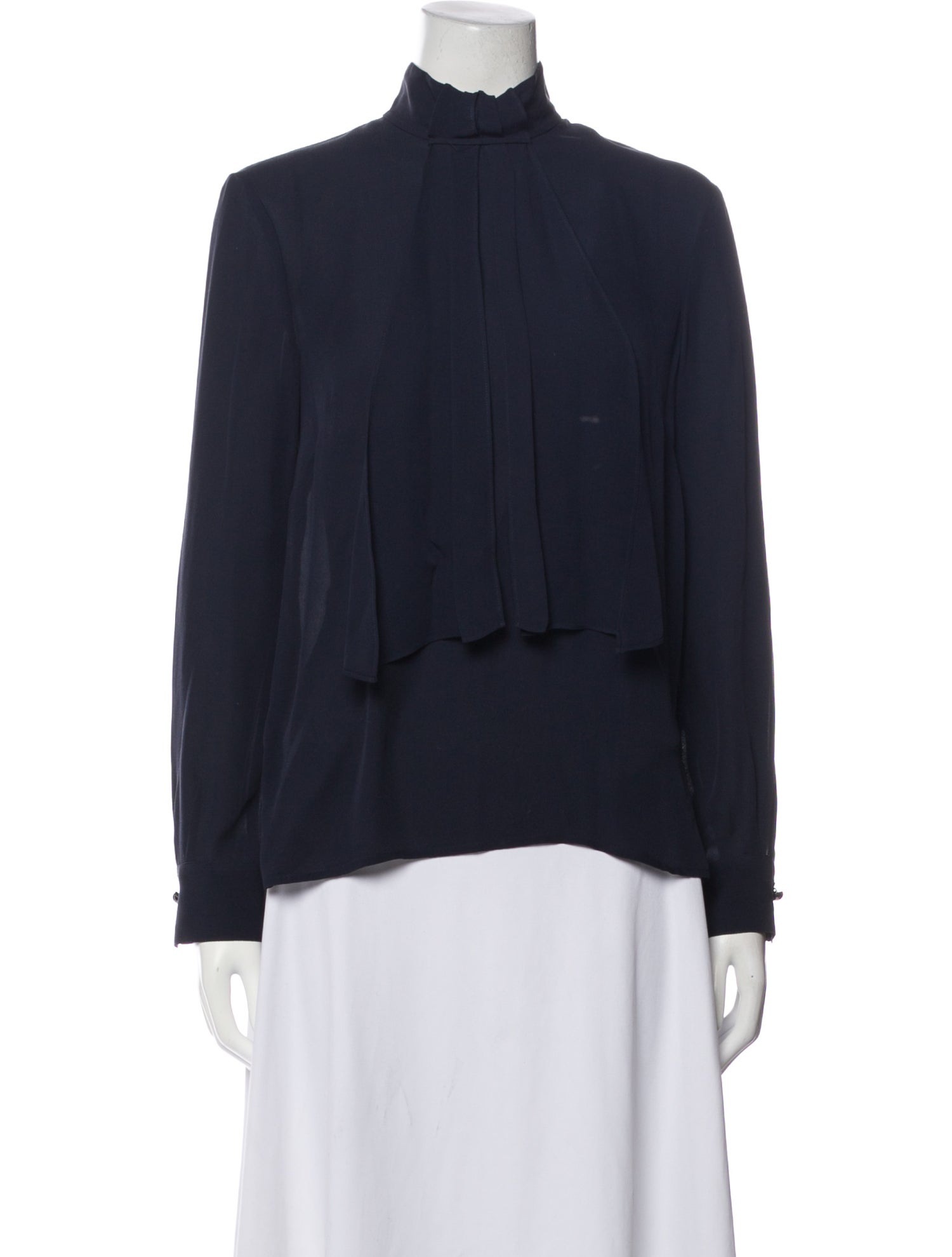 St. John Silk Mock Neck Sweatshirt