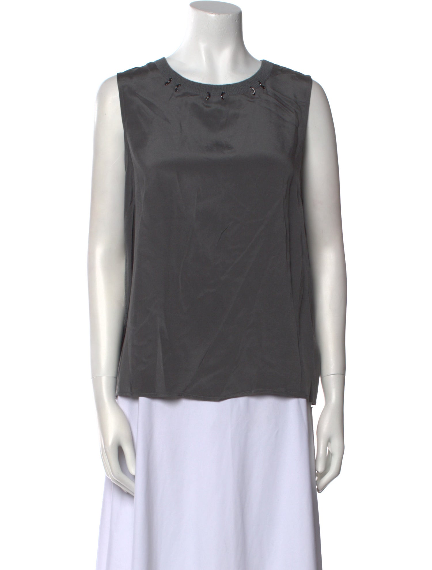 St. John Silk Scoop Neck Top