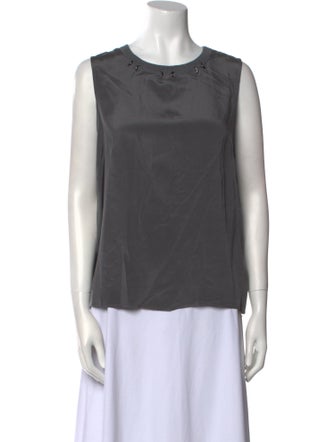 St. John Silk Scoop Neck Top