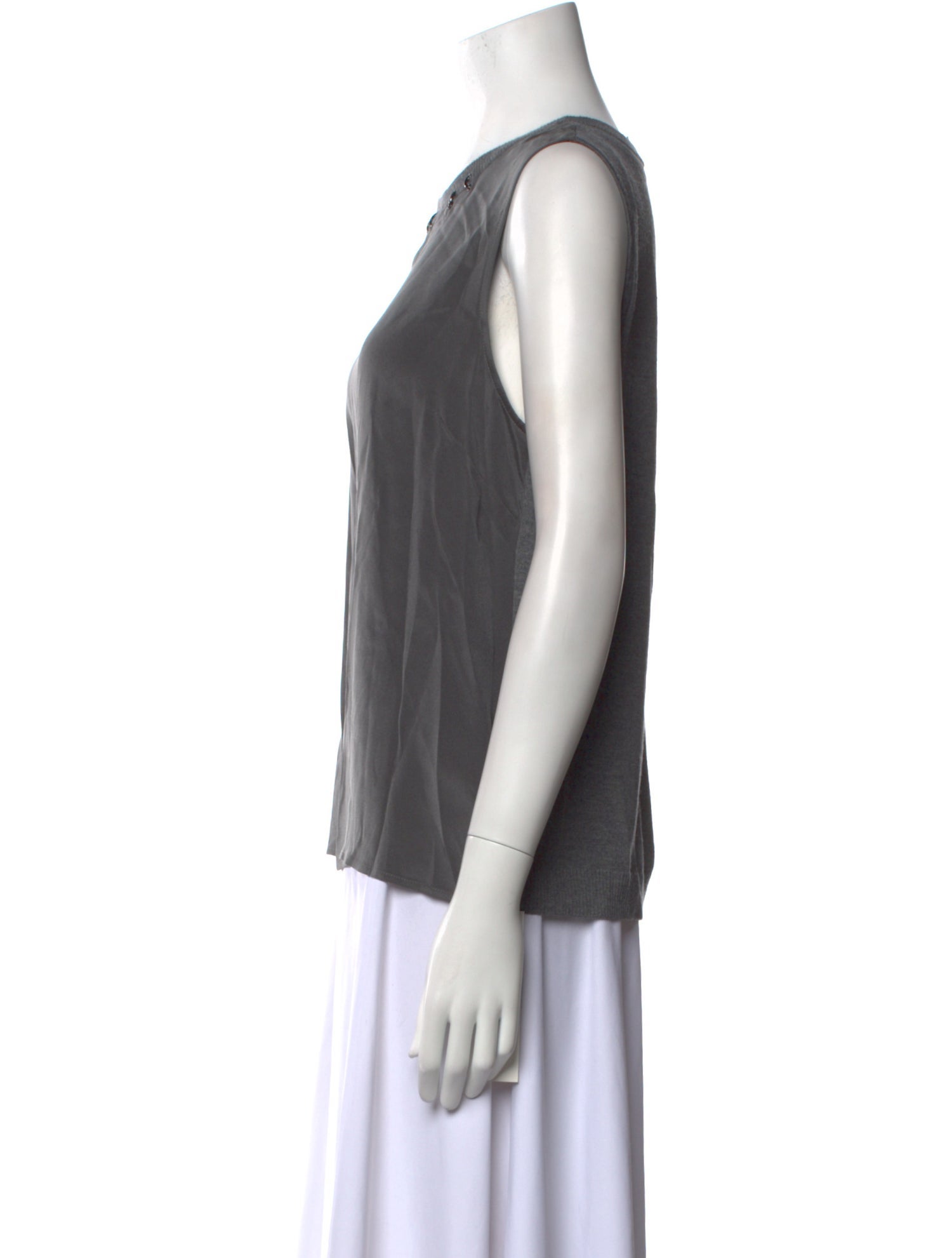 St. John Silk Scoop Neck Top