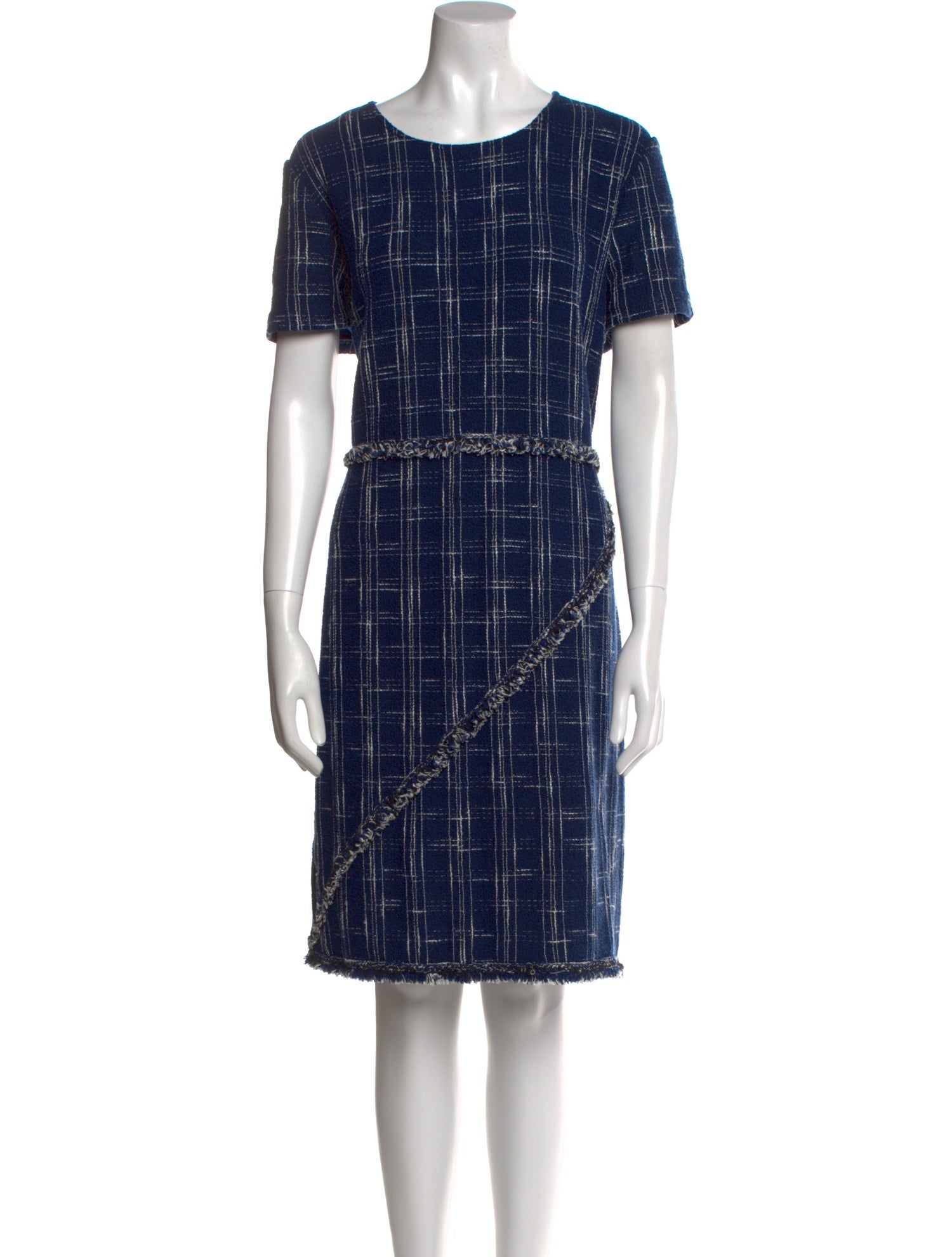 St. John Plaid Print Knee-Length Dress
