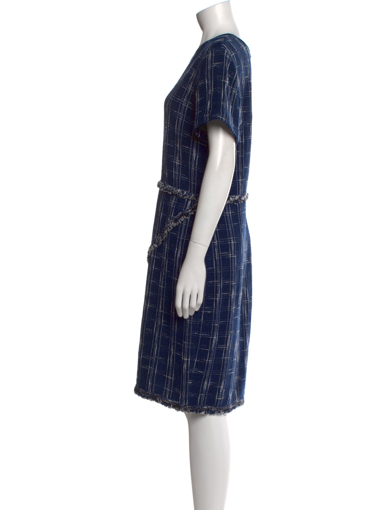 St. John Plaid Print Knee-Length Dress