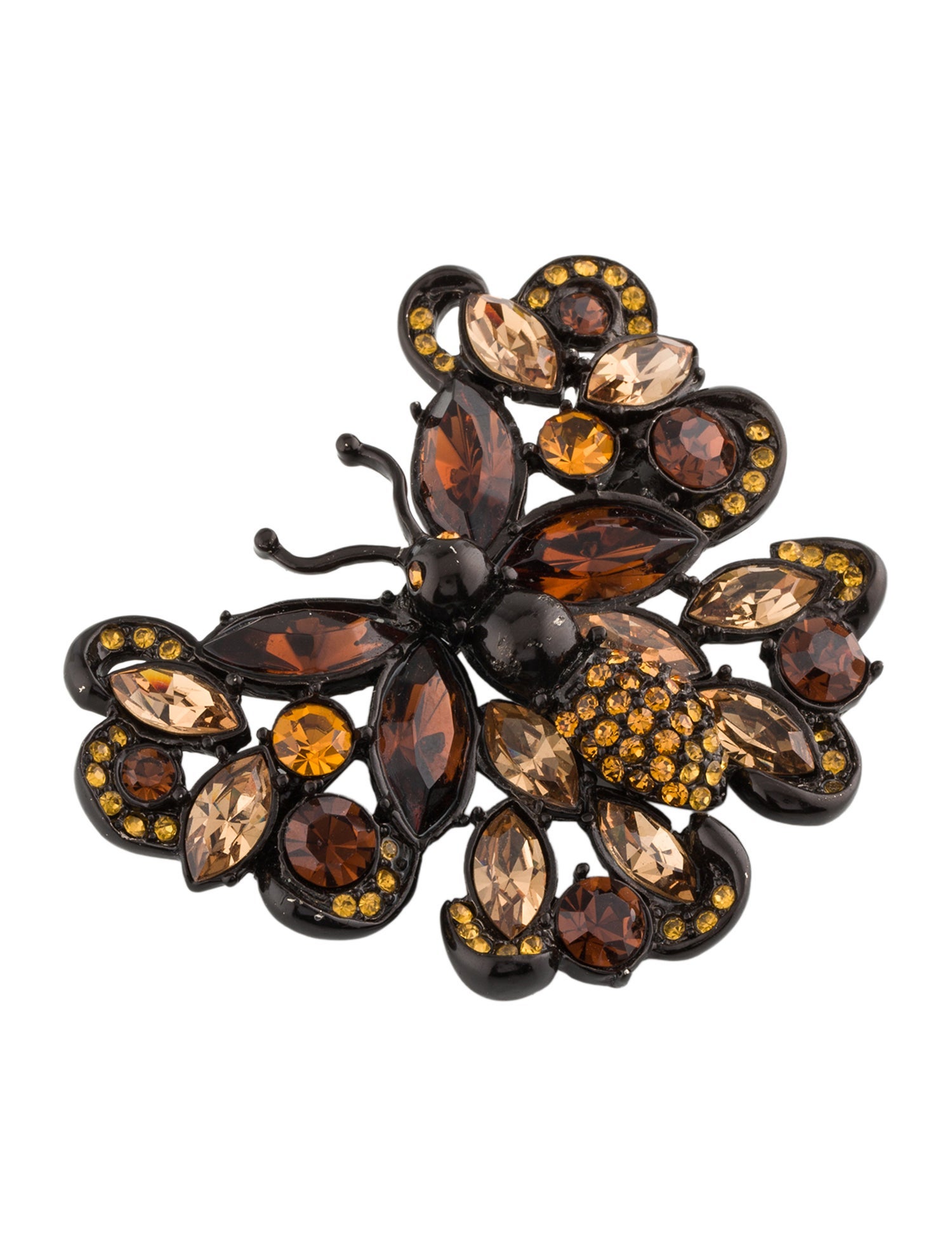 St. John Vintage Crystal Butterfly Pin Brooch