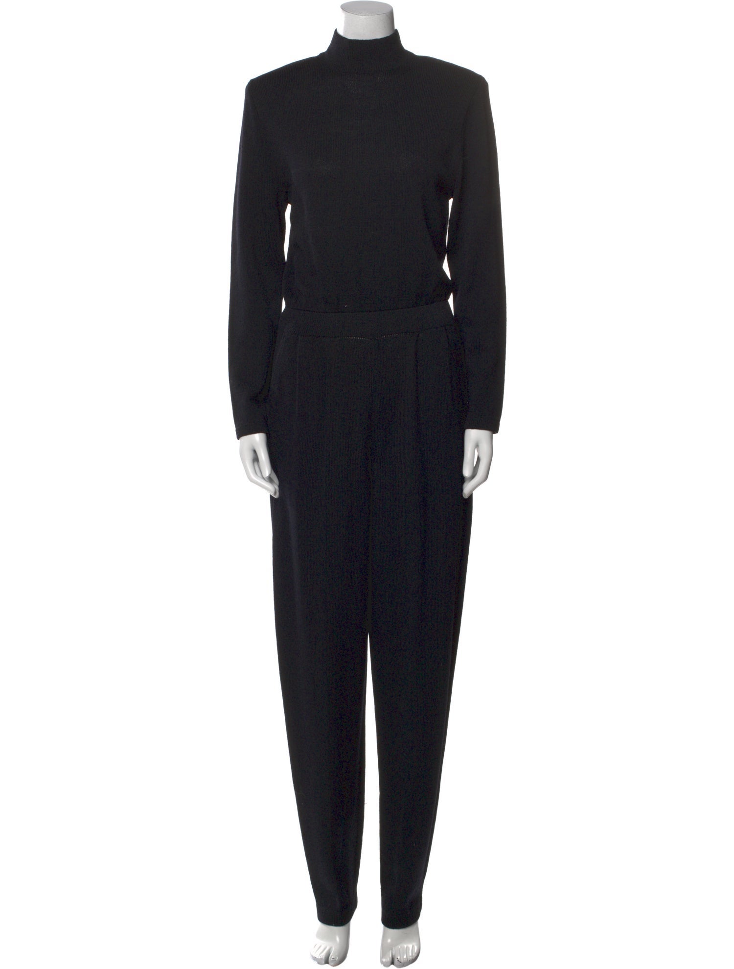 St. John Wool Mock Neck Jumpsuit