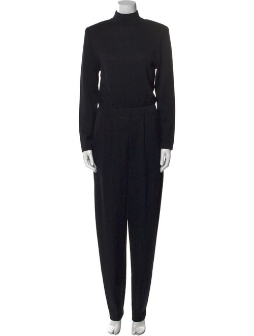 St. John Wool Mock Neck Jumpsuit