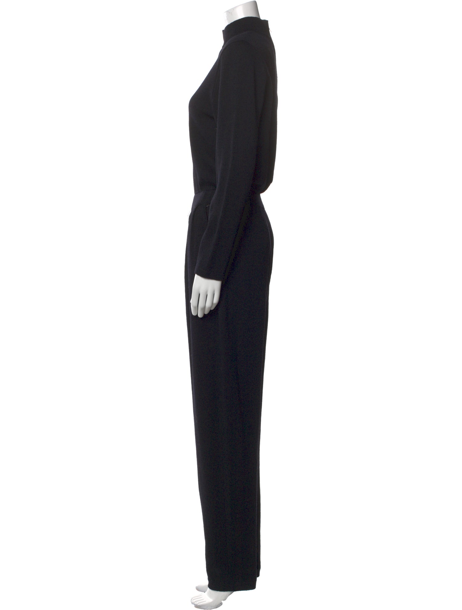 St. John Wool Mock Neck Jumpsuit