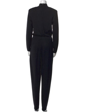 St. John Wool Mock Neck Jumpsuit