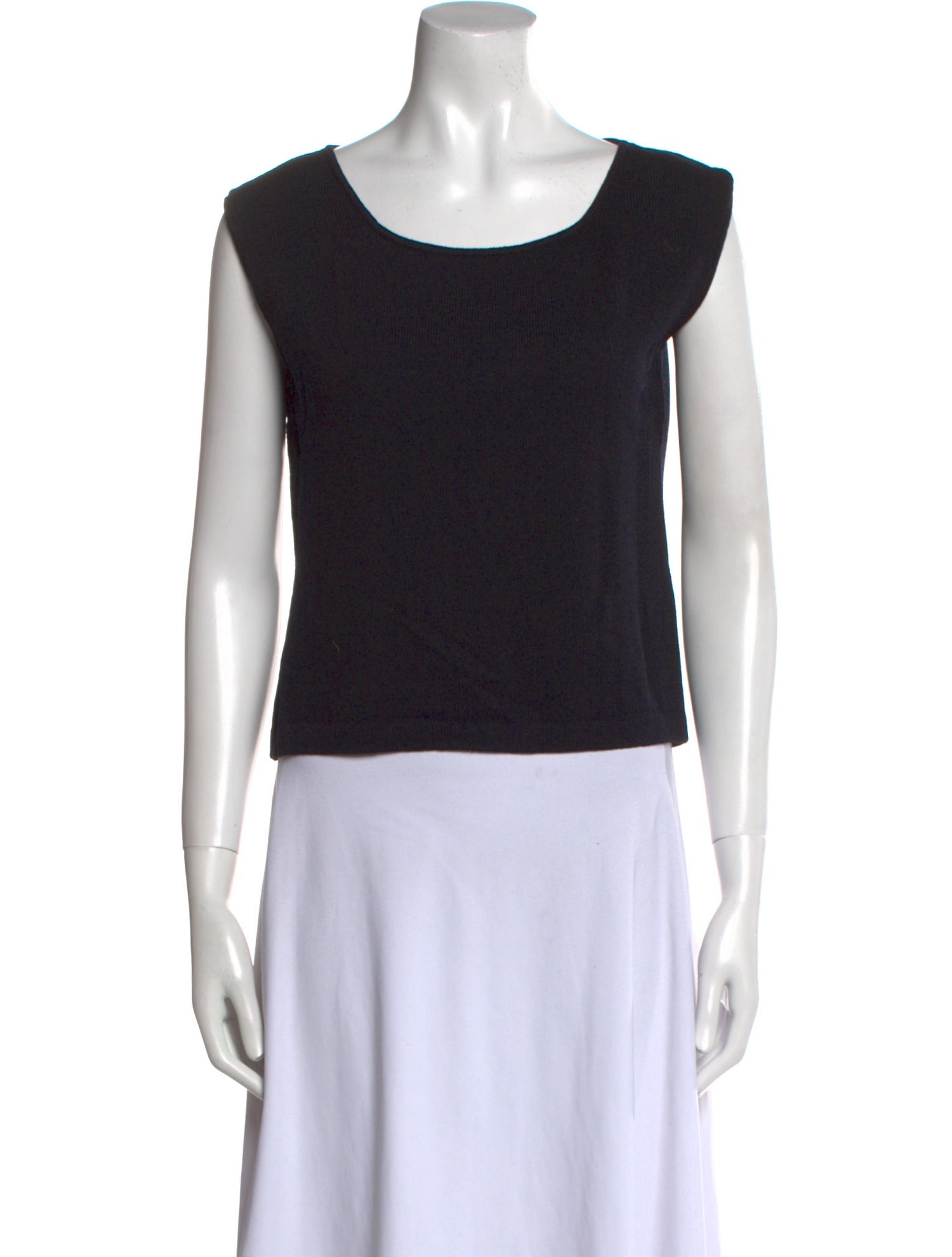 St. John Scoop Neck Sleeveless Top