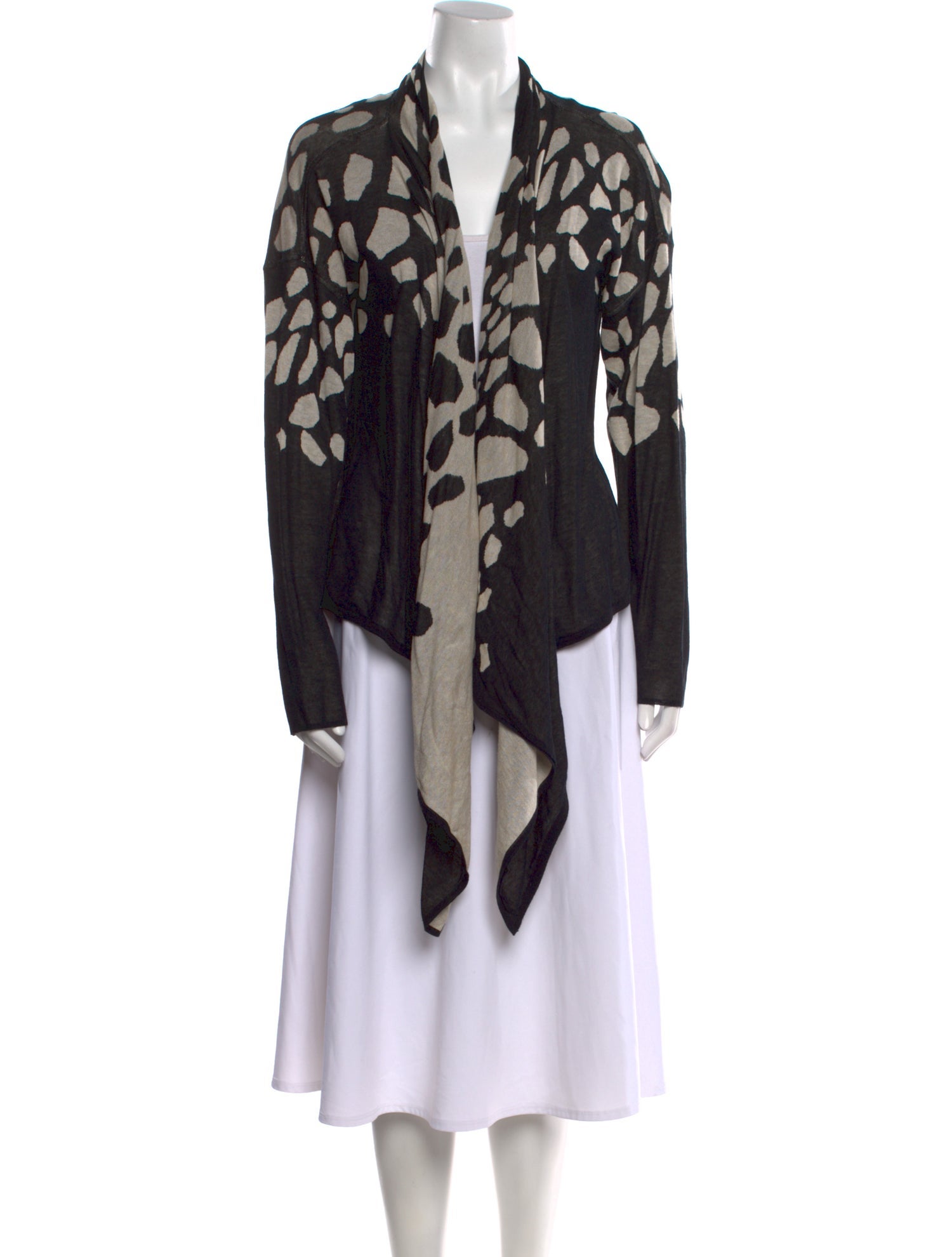 St. John Sport Animal Print Cowl Neck Sweater