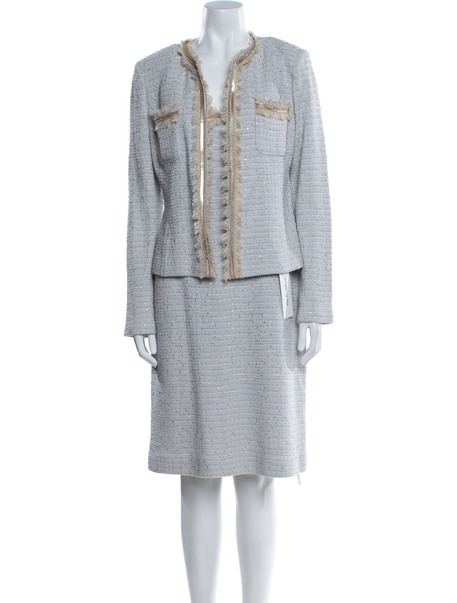 St. John Wool Tweed Pattern Dress Set