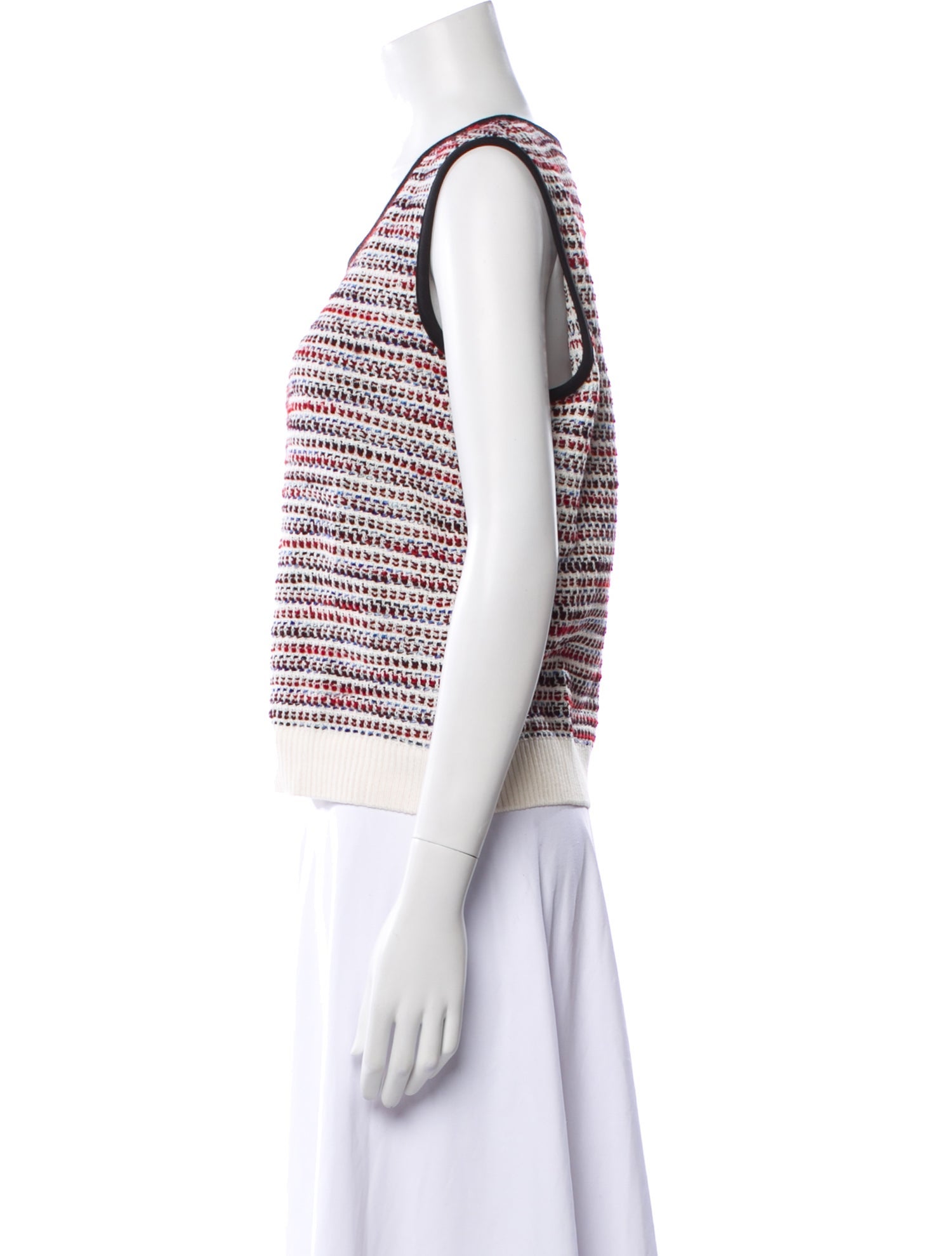 St. John Striped Scoop Neck Sweater