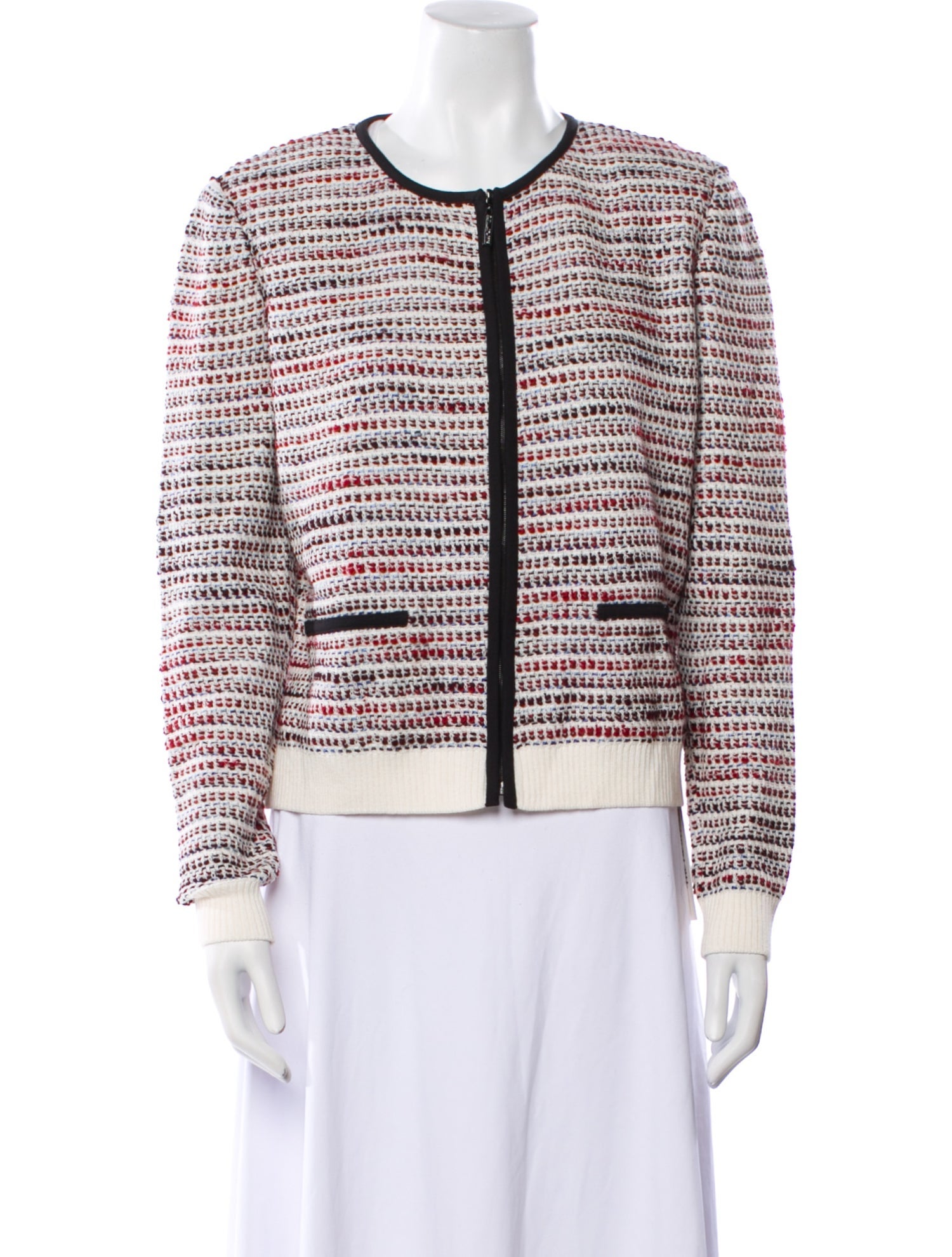 St. John Striped Scoop Neck Sweater