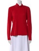 St. John Mock Neck Long Sleeve Top