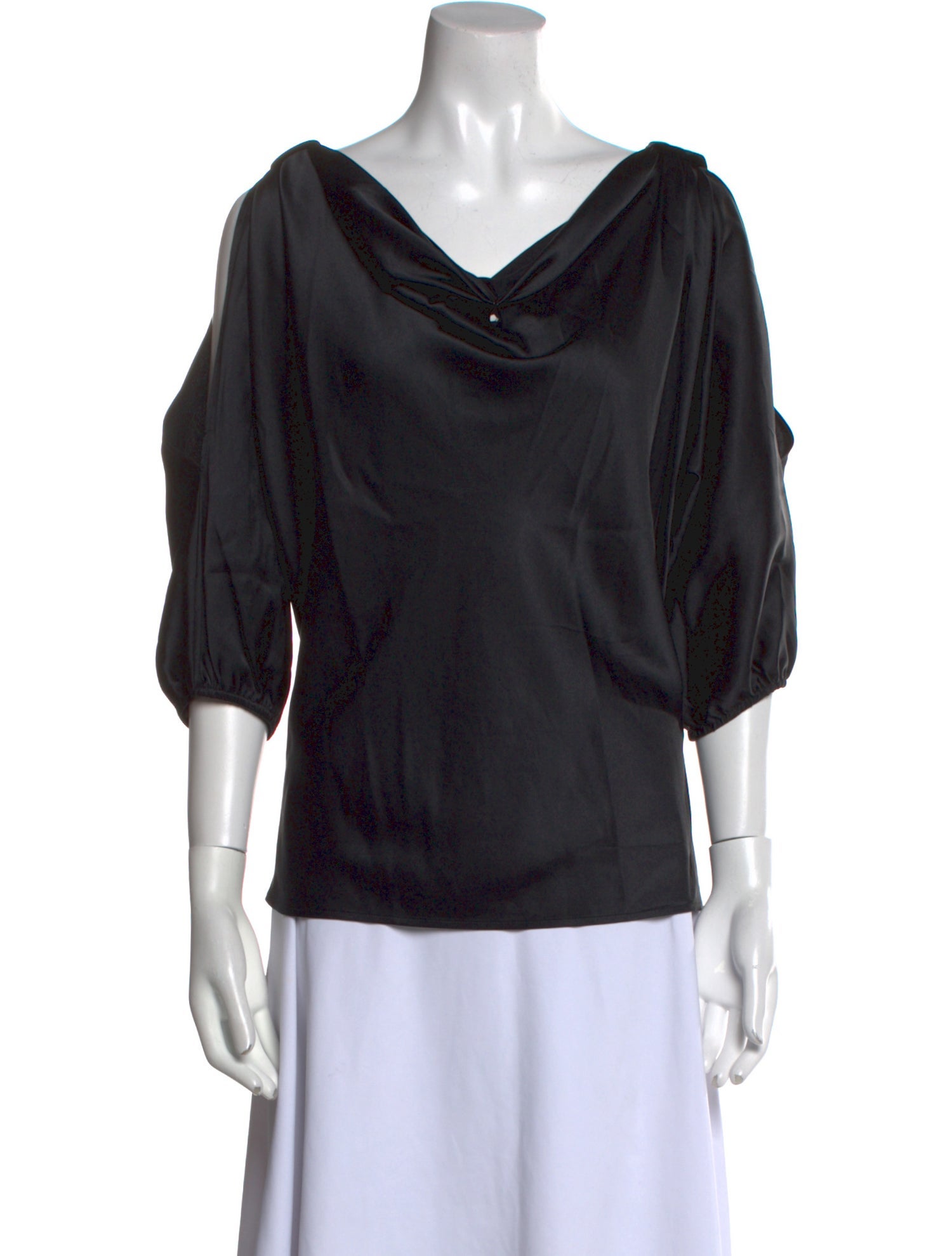 St. John Silk Cowl Neck Blouse