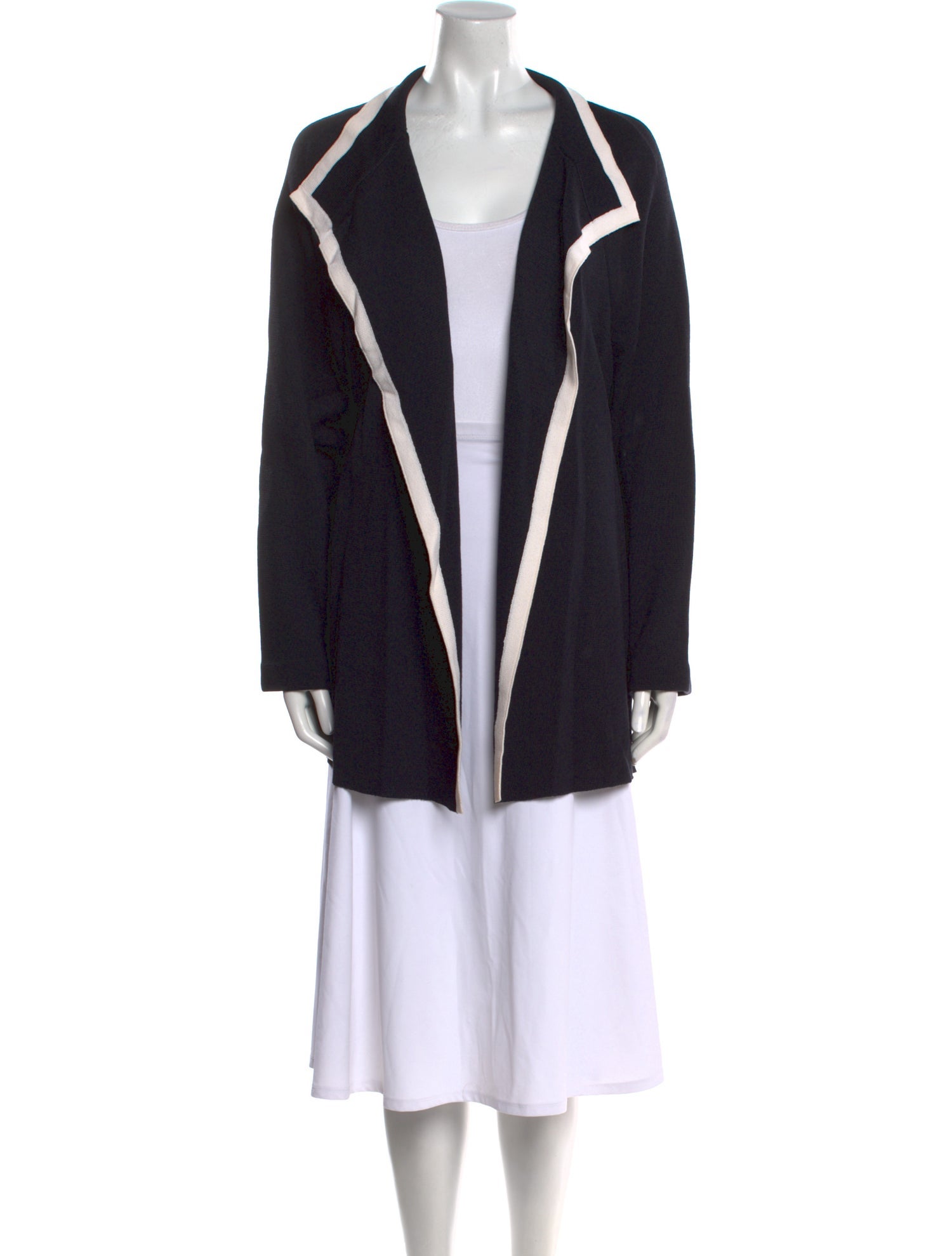 St. John Striped Open Front Sweater