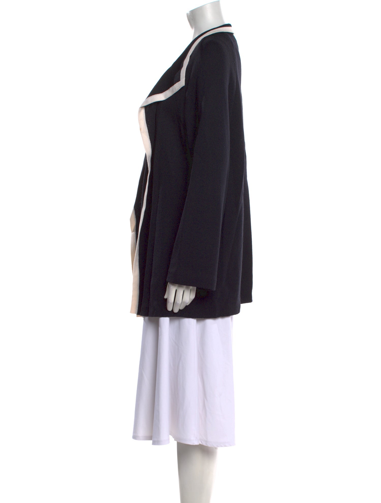 St. John Striped Open Front Sweater