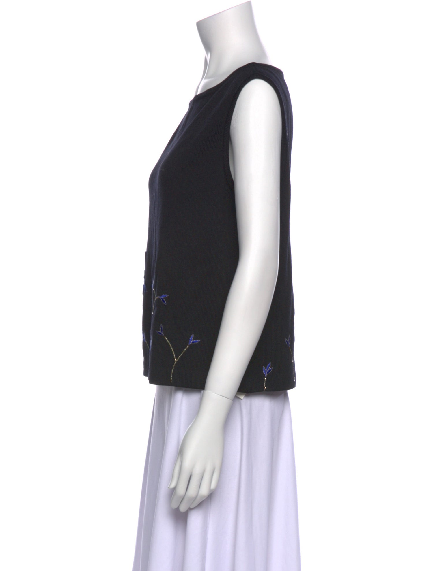 St. John Printed Bateau Neckline Top