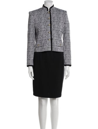St. John Wool Tweed Pattern Skirt Set