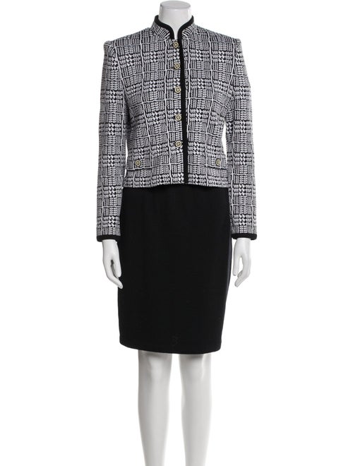 St. John Wool Tweed Pattern Skirt Set