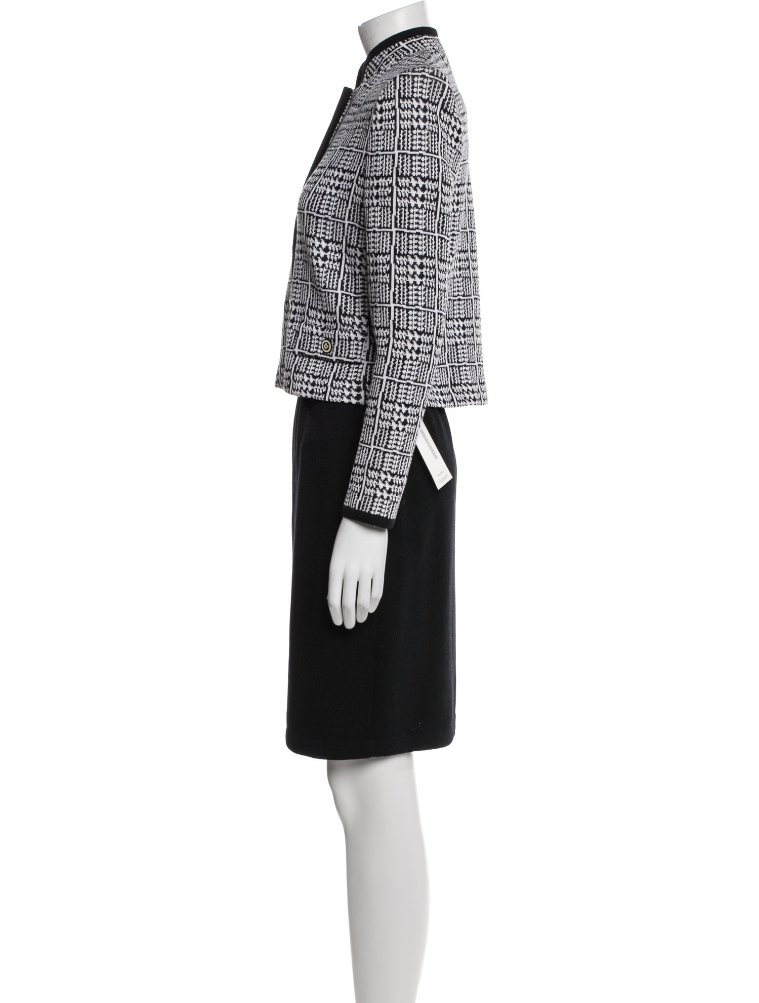 St. John Wool Tweed Pattern Skirt Set