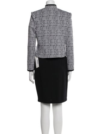 St. John Wool Tweed Pattern Skirt Set