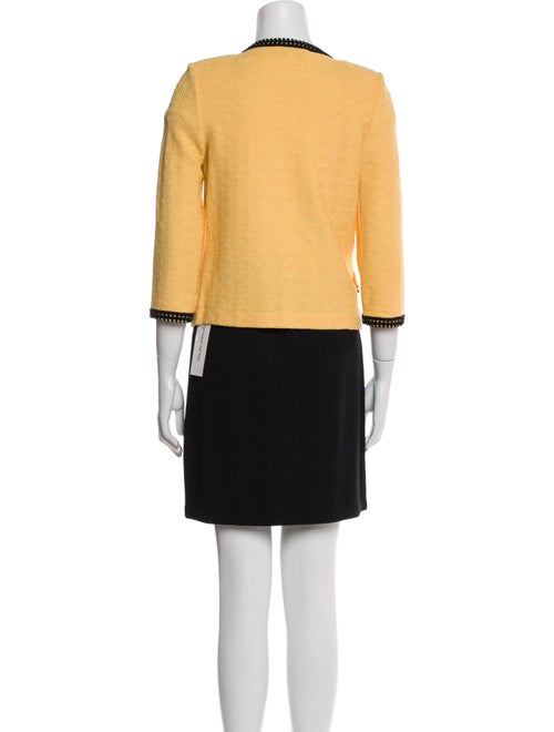 St. John Wool Embroidered Accent Skirt Set