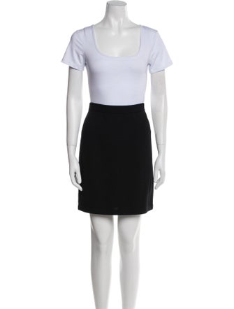 St. John Wool Embroidered Accent Skirt Set