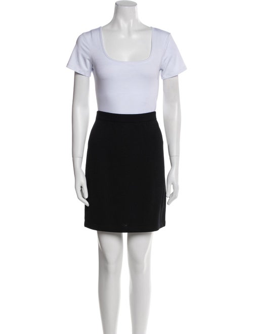 St. John Wool Embroidered Accent Skirt Set