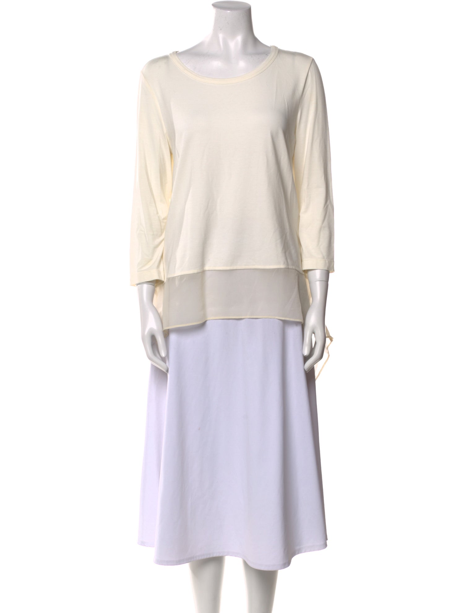 St. John Scoop Neck Long Sleeve Top