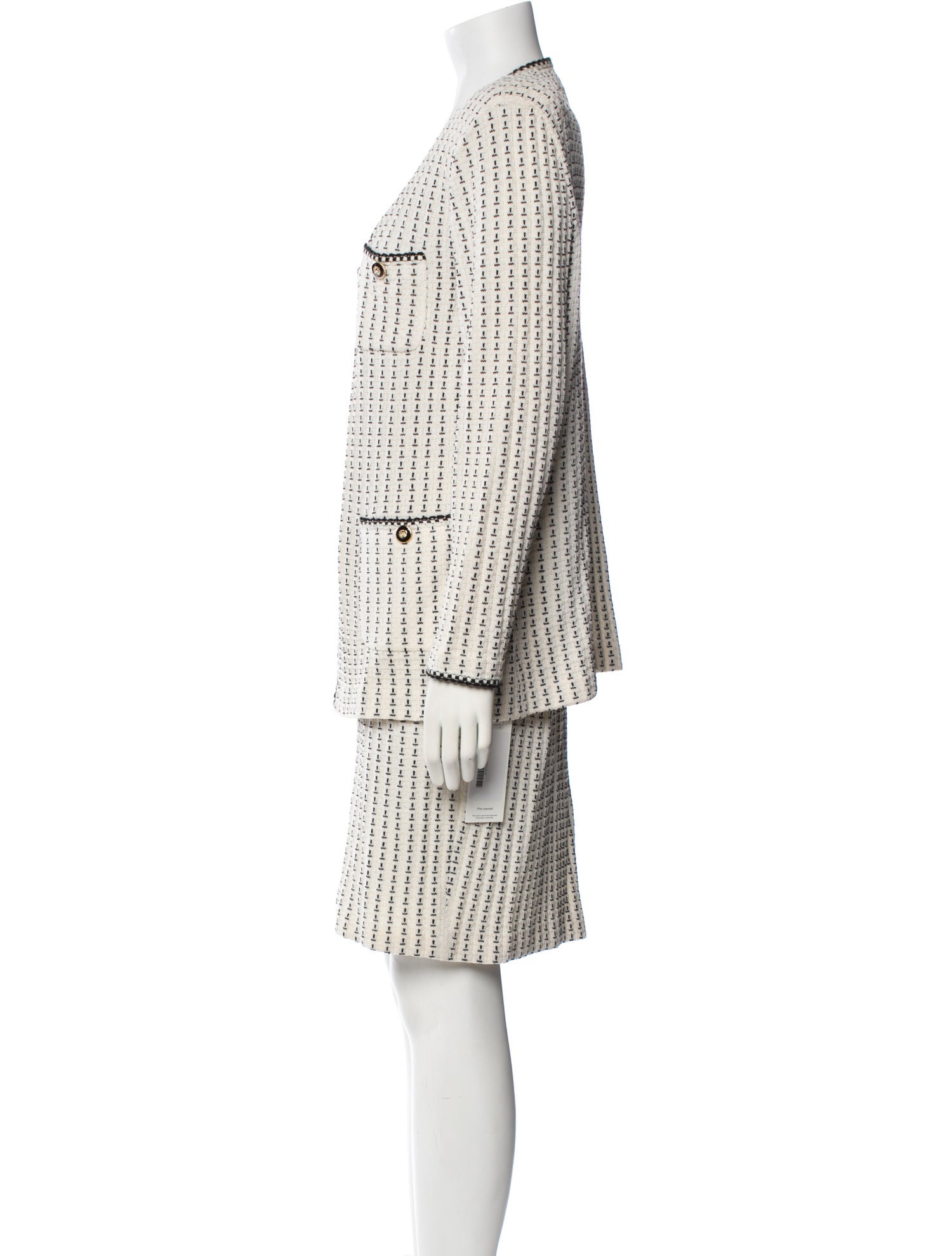 St. John Collection Wool Printed Skirt Suit