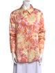 St. John Tie-Dye Print Long Sleeve Button-Up Top