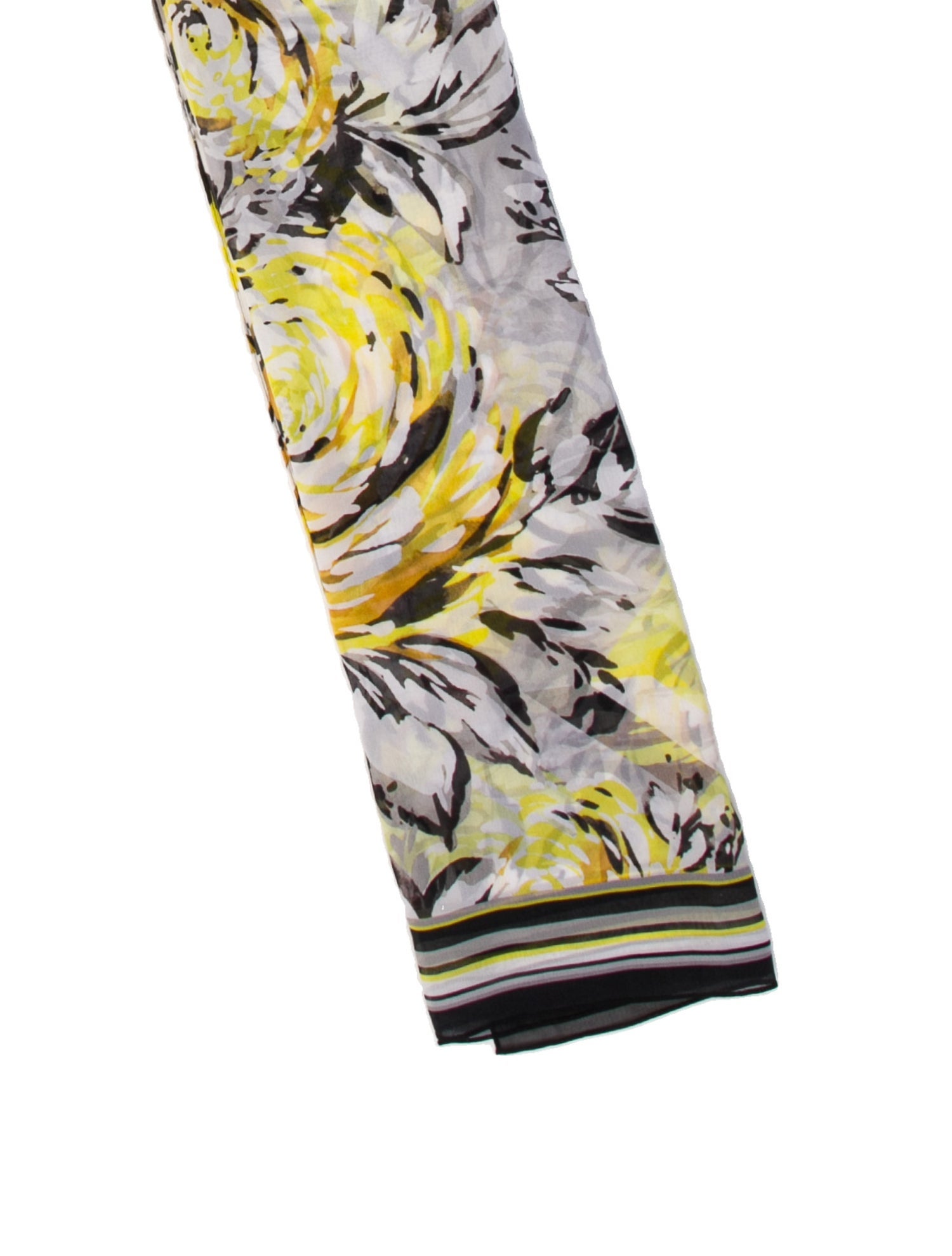 St. John Silk Floral Print Scarf w/ Tags