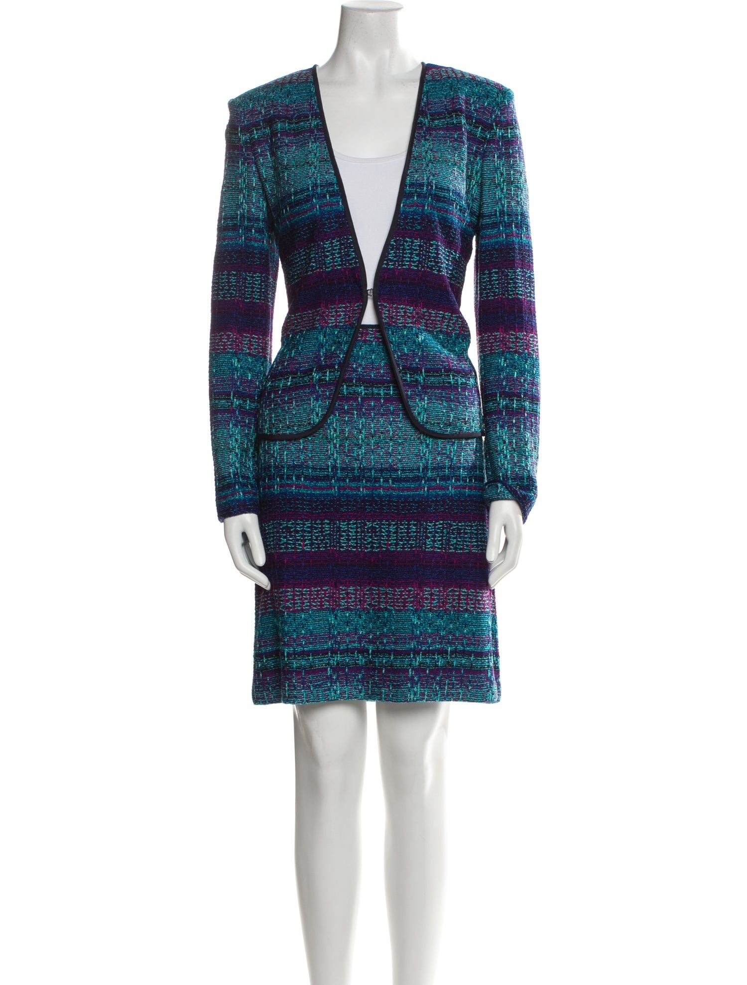 St. John Wool Striped Skirt Set w/ Tags