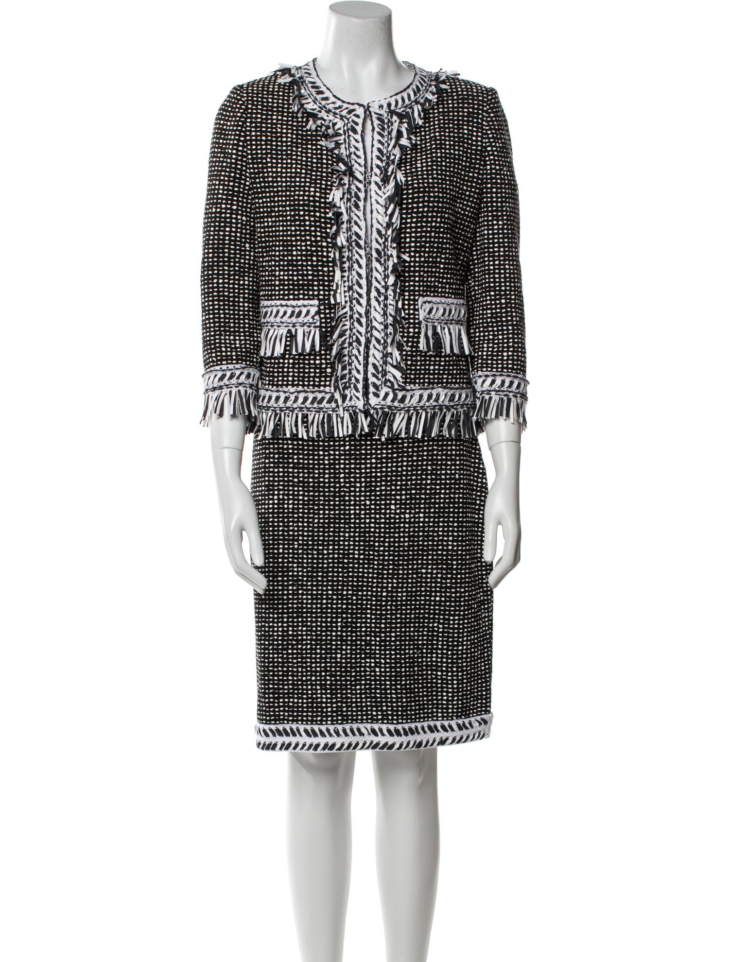 St. John Wool Printed Skirt Set w/ Tags