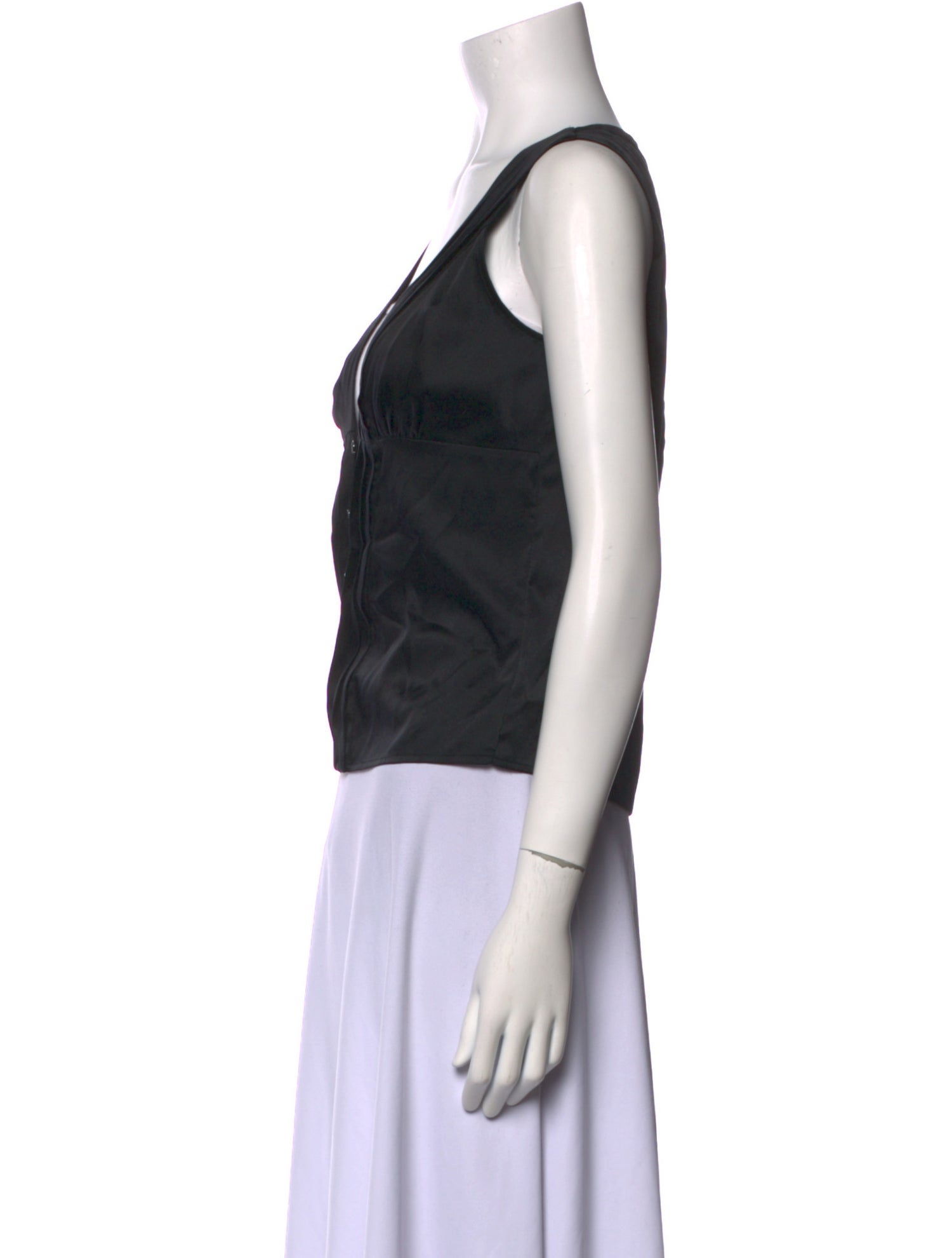 St. John Silk V-Neck Crop Top