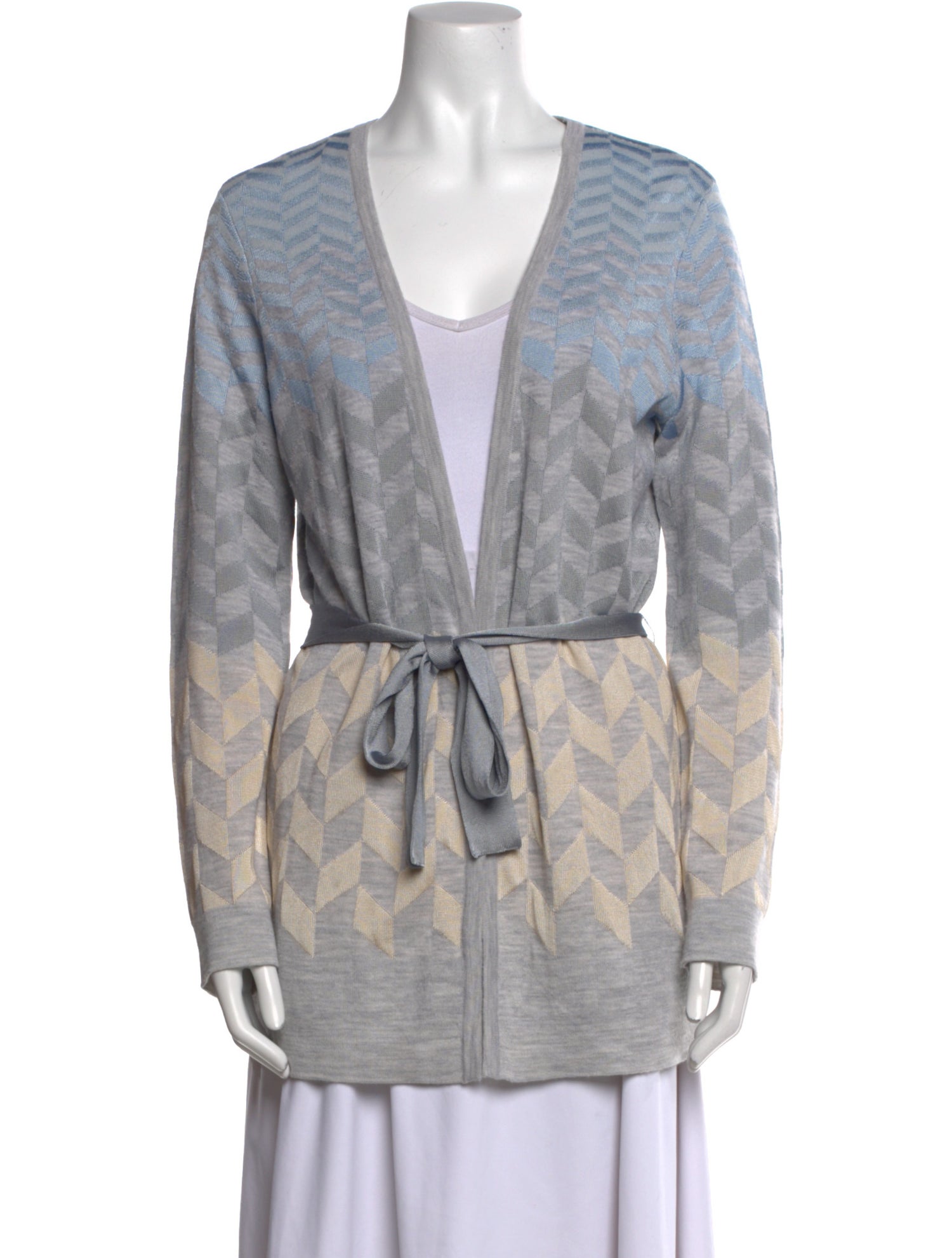 St. John Tie-Dye Print V-Neck Sweater