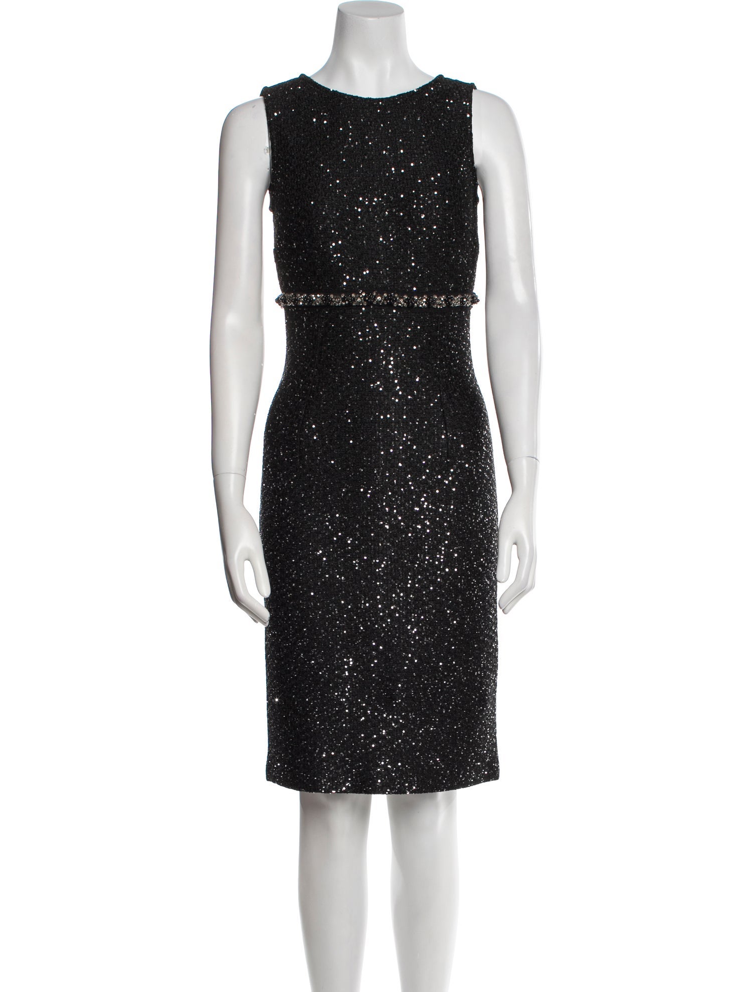 St. John Bateau Neckline Knee-Length Dress