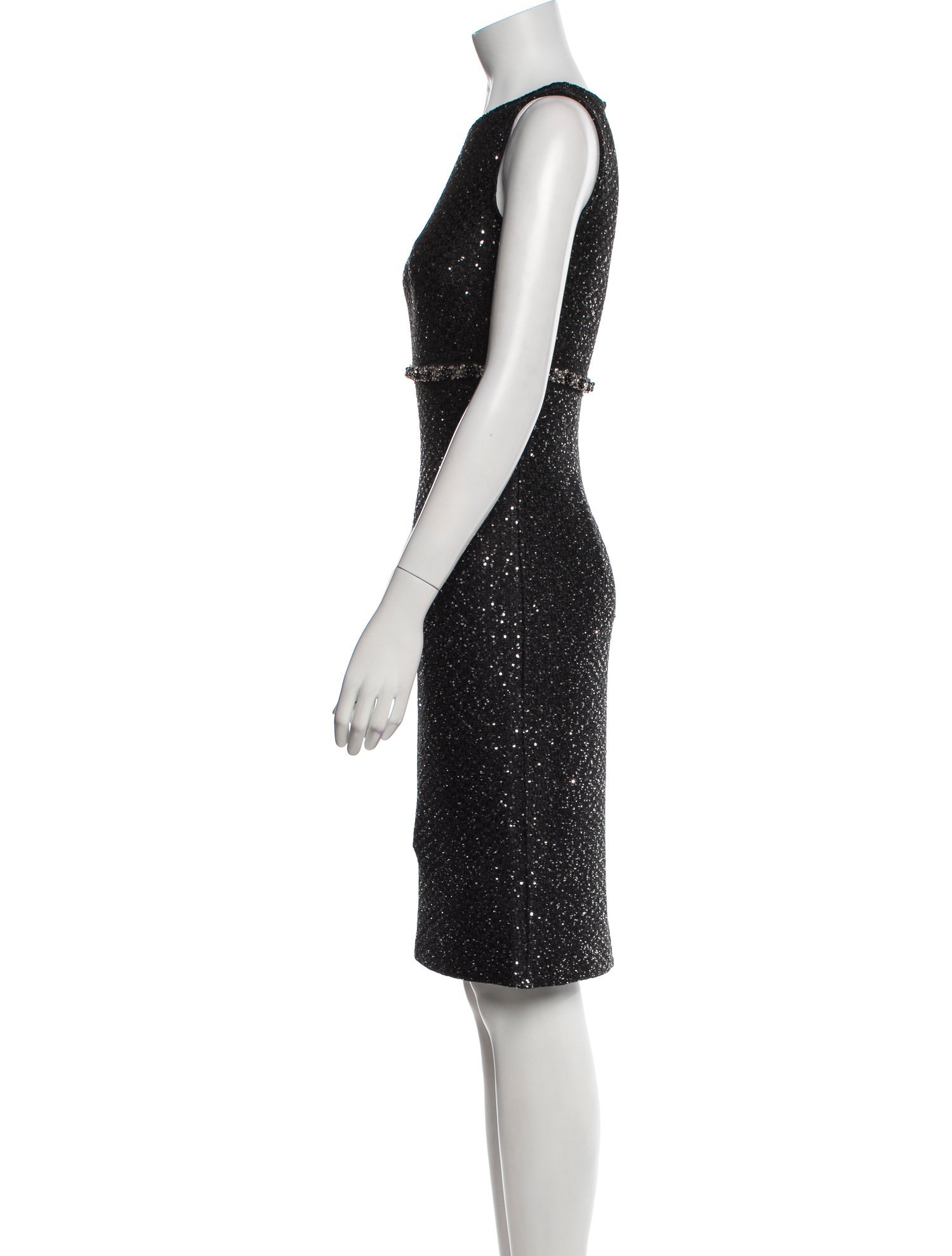 St. John Bateau Neckline Knee-Length Dress