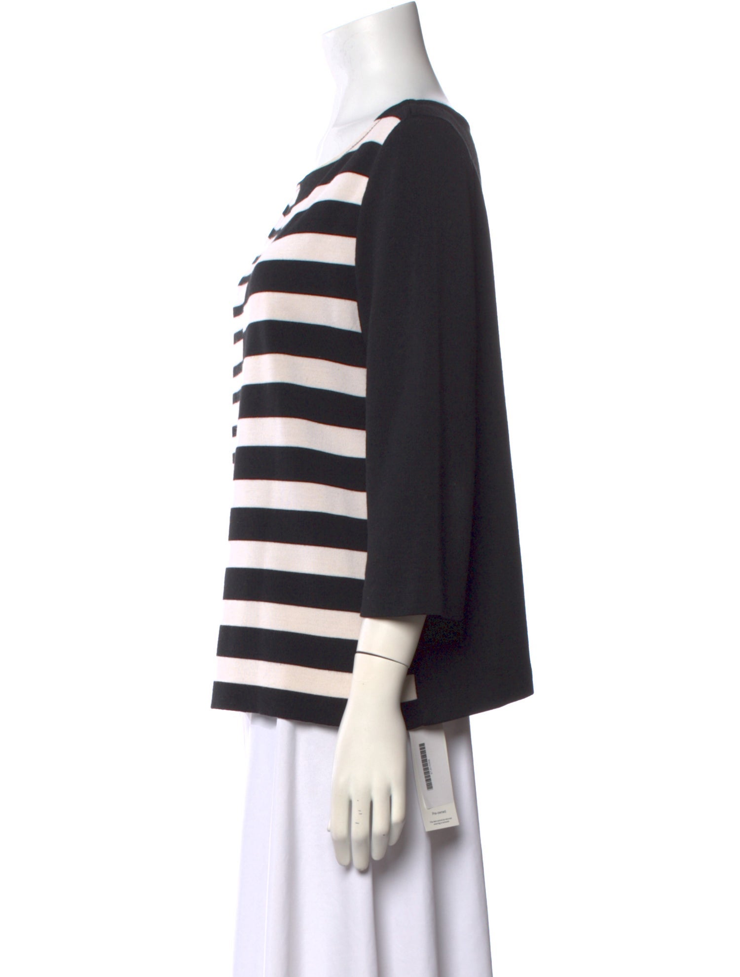 St. John Striped Scoop Neck Sweater