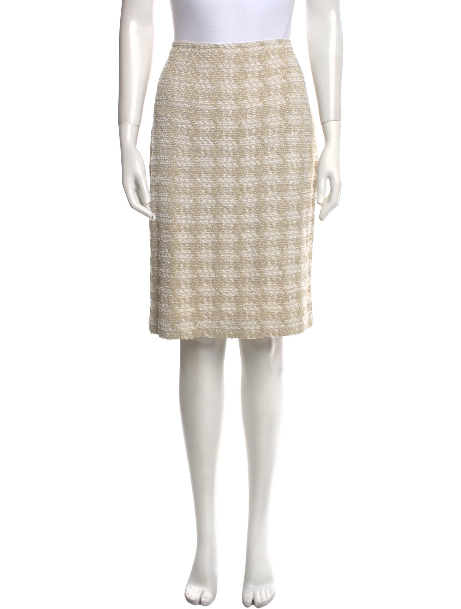 St. John Tweed Pattern Knee-Length Skirt