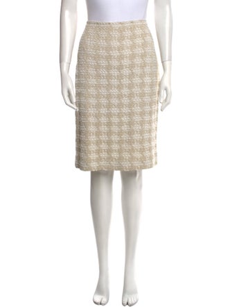 St. John Tweed Pattern Knee-Length Skirt